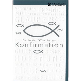 Konfirmation - Fische und Wünsche - Konfirmationsgrußkarte