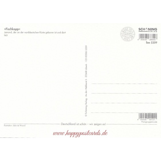 Fischkopp - de Waard postcard