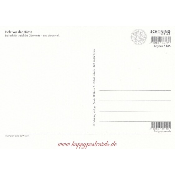 Holz vor der Hütt'n - de Waard Postkarte