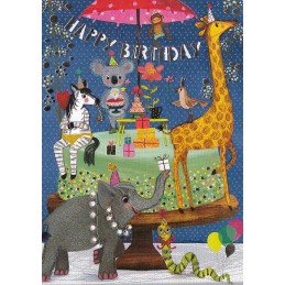Happy Birthday - Animals - Mila Marquis Postcard