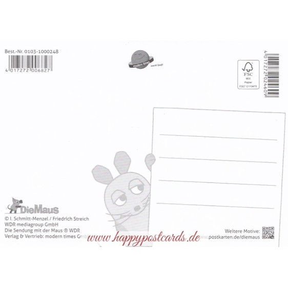 Maus mit Herz - Maus - Postkarte