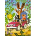 Der kleine Maulwurf fährt Auto - Maulwurf Postkarte