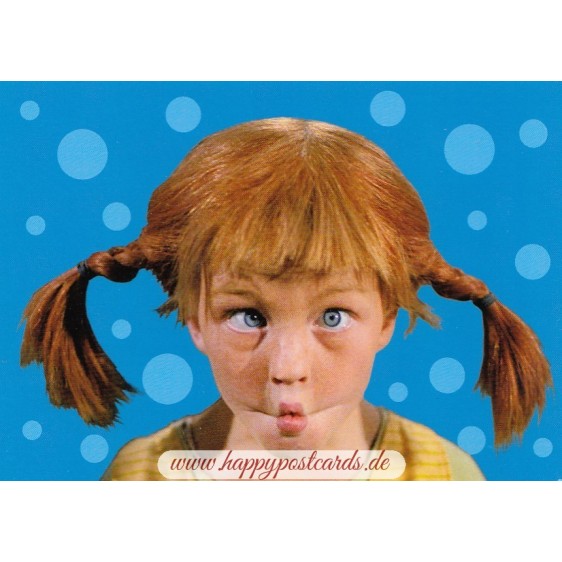 Pippi Lonstocking is making faces - Pippi Longstocking - Postcard
