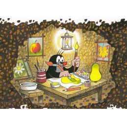 The Little Mole is painting - Krtek Postcard