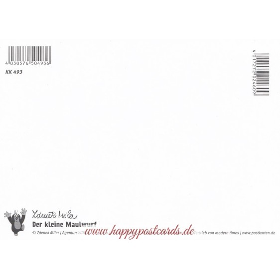 Der kleine Maulwurf beim Malen - Maulwurf Postkarte