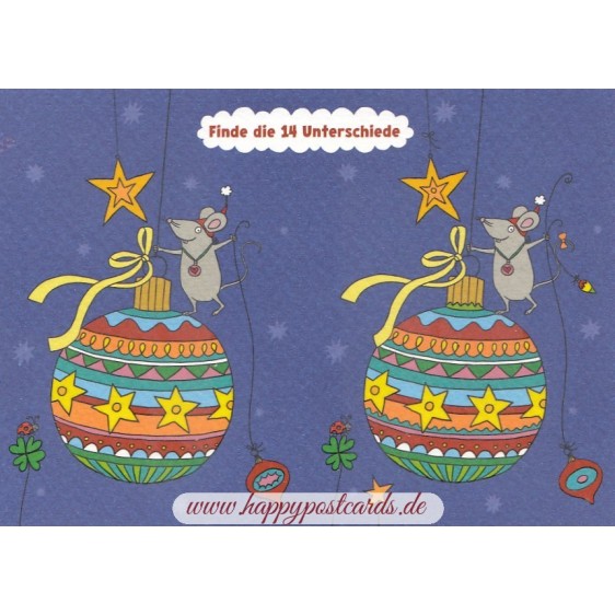Find the hidden difference - Christmas balls - Christmas Postcard