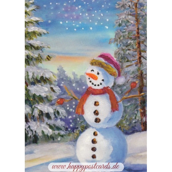 Snowman - Postcard