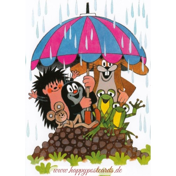 The Mole - Animals under the Umbrella - Postcard