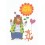 Alles Gute - Bär mit Blume - Postkarte