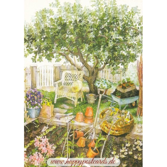 110 - Bei der Gartenarbeit - Löök Postkarte