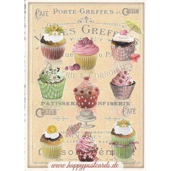 Muffins - Tausendschön - Postkarte