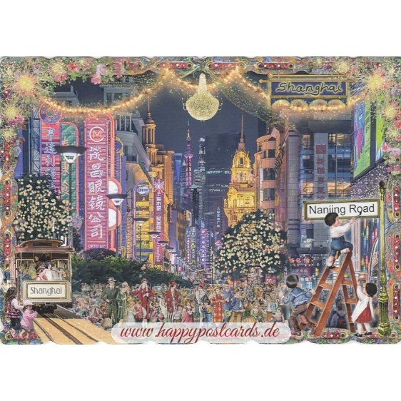 China - Shanghai - Nanjing Road - Tausendschön - Postcard