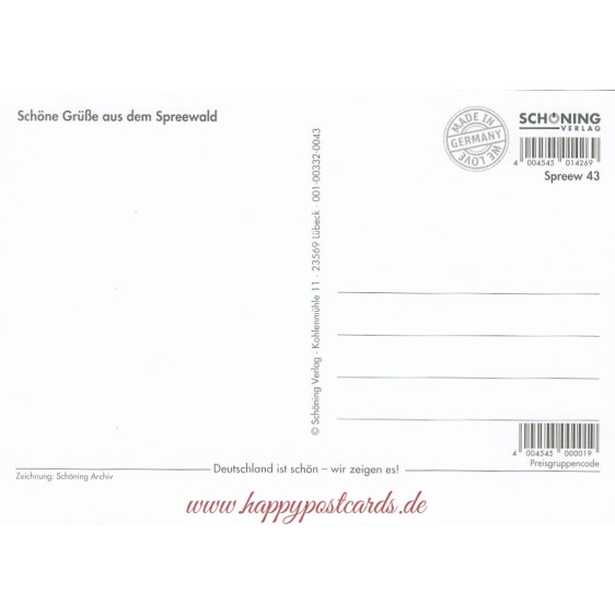 Spreewald - Map - Postkarte
