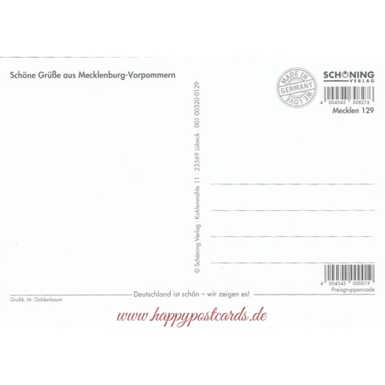 Mecklenburg - Map - Postkarte