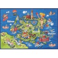 Rügen - Map - Postkarte