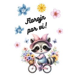 Waschbär - Florojn por vi - Postkarte