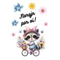 Waschbär - Florojn por vi - Postkarte
