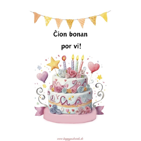 Ĉion bonan por vi - Postkarte