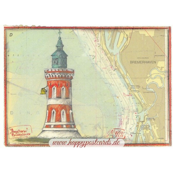 Pingelturm - Bremerhaven - Ole West - Postkarte