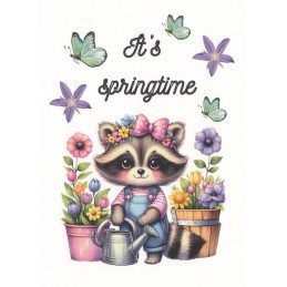 Waschbär - It's springtime - Postkarte