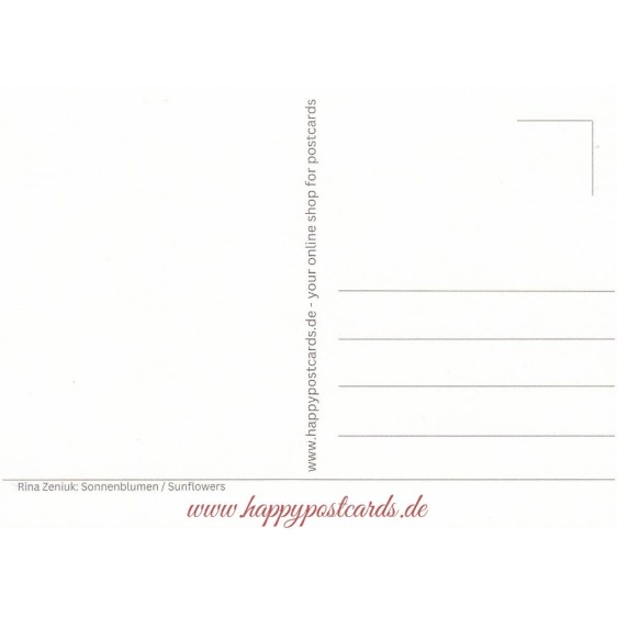 Sonnenblumen - Blaue Katzen - Postkarte