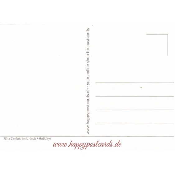 Im Urlaub - Blaue Katzen - Postkarte