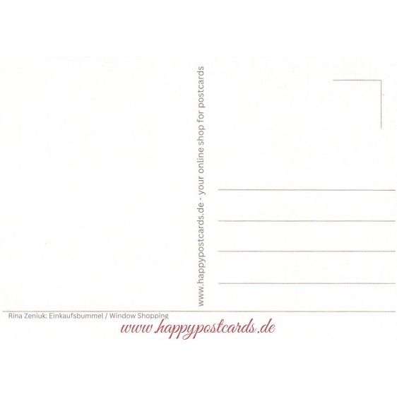 Einkaufsbummel - Blaue Katzen - Postkarte