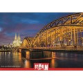 Cologne Night Cathedral - Hohenzollernbridge - Viewcard