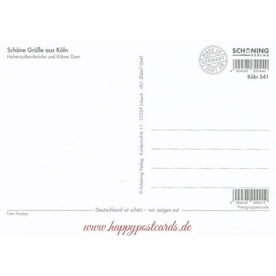 Cologne Night Cathedral - Hohenzollernbridge - Viewcard