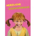 Herzliche Glückwünsche - Pippi Langstrumpf - Postkarte
