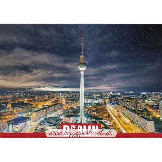 Berlin - TV tower night - Viewcard