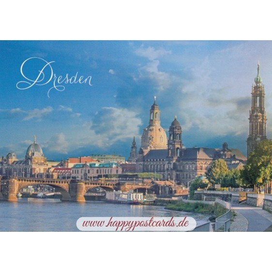 Dresden - Blick über die Elbe - Ansichtskarte