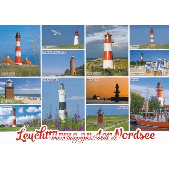 Lighthouses at the North Sea 1 - Viewcard