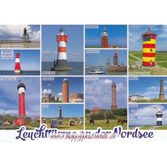 Leuchttürme an der Nordsee 2 - Ansichtskarte