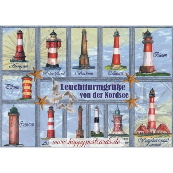 Leuchtturmgrüße von der Nordsee - Viewcard