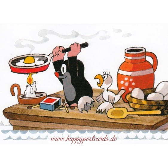 The Mole is frying eggs - Mole Postcard