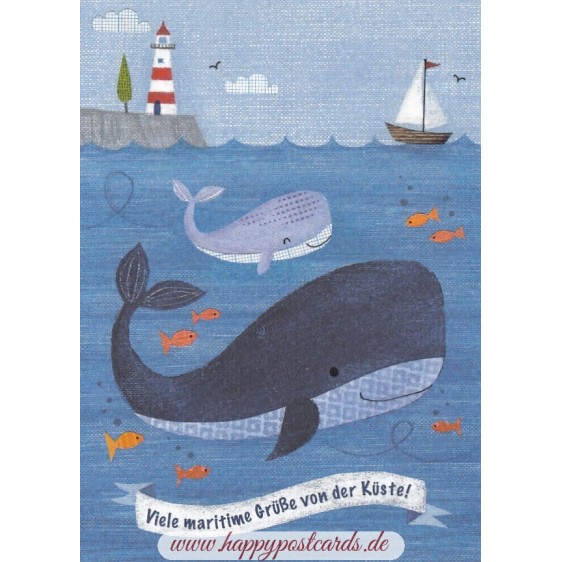 Viele maritime Grüße von der Küste - Postcard