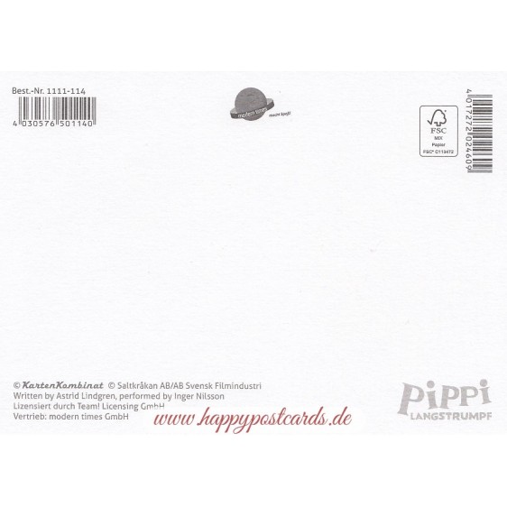 Pippi Langstrumpf und Herr Nilsson - Pippi Langstrumpf - Postkarte