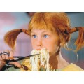 Pippi Langstrumpf isst Spaghetti - Pippi Langstrumpf - Postkarte