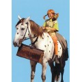 Pippi Langstrumpf reitet auf Pferd "Kleiner Onkel" - Pippi Langstrumpf - Postkarte