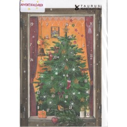 Christmastree behind window - Advent calendar