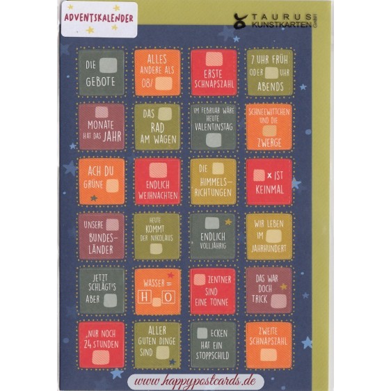 Der bunte Rätsel - Adventskalender