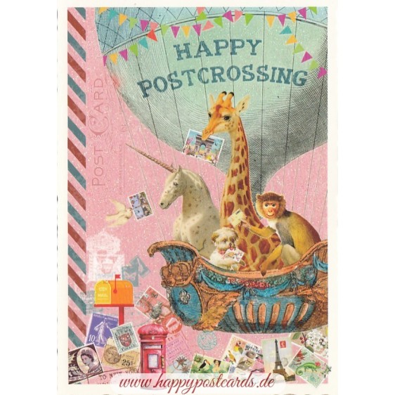 Happy Postcrossing - Tausendschön - Postkarte