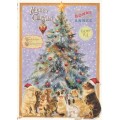 Merry Christmas - Christmas tree and dogs - Tausendschön - Postcard