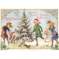 Merry Christmas - Christmas tree and children - Tausendschön - Postcard