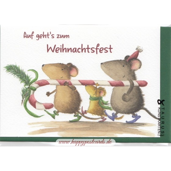 Auf geht's zum Weihnachtsfest - Weihnachtsgrußkarte