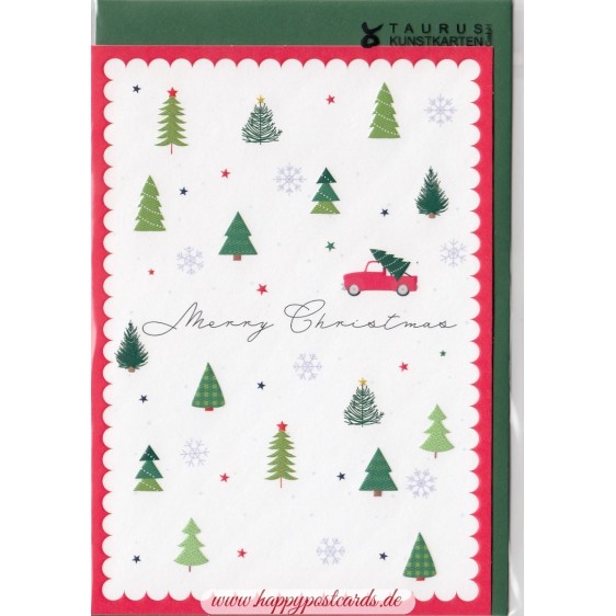 Merry Christmas - Fir trees - Christmas card