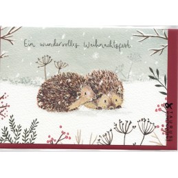 Ein wundervolles Weihnachtsfest - Igel - Weihnachtsgrußkarte