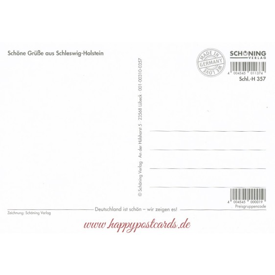 Schleswig-Holstein 4 - Map - Postkarte