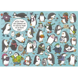 Welcher Pinguin geht schwimmen? - Christmas Postcard